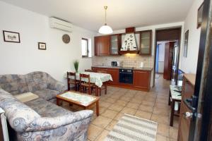Η κουζίνα ή μικρή κουζίνα στο Apartmaji Modri horizont Seča - Blue Horizon Apartments Seca
