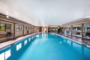 a large swimming pool with blue water in a building at Best Western Indian Oak in Chesterton