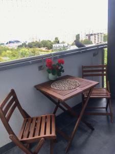Balkón alebo terasa v ubytovaní Apartament Miętowa Zebra