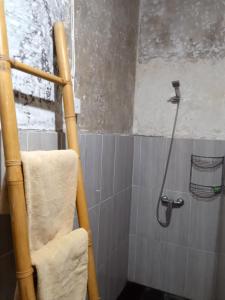 a shower in a bathroom with a shower at Depong House in Ubud