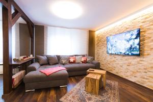 TV a/nebo společenská místnost v ubytování Haus an der Acher