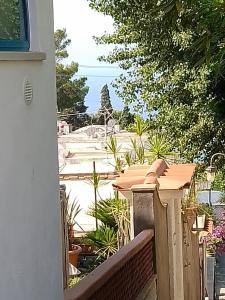 a view of a patio from a fence with plants at Nuida Casa Vacanze in Capri