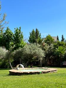 a park with a statue in the grass at LO CLAUSTRE DEL DELTA- LUX FINCA in Delta del Ebro - FINCA PRIVADA -NO HAY NINGUN SERVICIO HOTELERIA- SOLO ALOJAMIENTO in Sant Carles de la Ràpita +89 photos