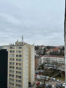 Widok na miasto Warszawa z tego apartamentu