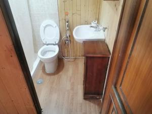 a bathroom with a toilet and a sink at Podere del Sole 2 in Santa Marinella