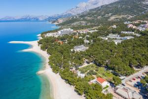 - une vue aérienne sur la plage et l'océan dans l'établissement Apartments with a parking space Makarska - 6636, à Makarska