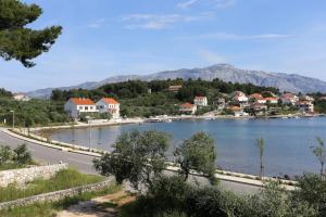a view of a river with houses and a town at Apartments by the sea Lumbarda, Korcula - 4385 in Lumbarda