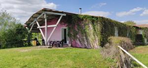 a house with a wall covered in ivy at le Moulin des Moines in Châtenois