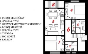 Plán poschodí v ubytovaní Apartment U Anděla