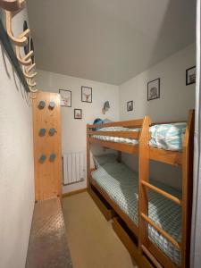 a bunk bed room with two bunk beds and a ladder at Chez Nello et Zia in Termignon