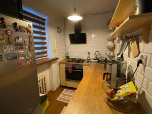 Η κουζίνα ή μικρή κουζίνα στο PRZYSTANEK KATOWICE Brynowska 55A