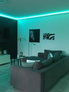 Televízia a/alebo spoločenská miestnosť v ubytovaní Apartament Miętowa Zebra