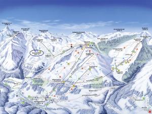 eine Karte der bemerkenswerten Bergkette in der Unterkunft Wallackhaus RegioJet Hotels in Heiligenblut
