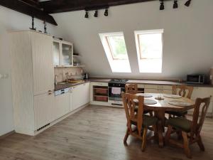 Η κουζίνα ή μικρή κουζίνα στο Attic Parkview Apartment