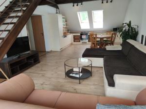 Χώρος καθιστικού στο Attic Parkview Apartment