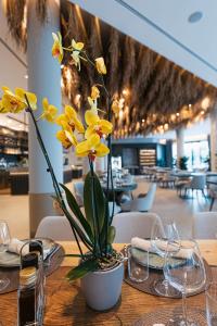 Een restaurant of ander eetgelegenheid bij Mazarine Hotel, Vlorë, Albania