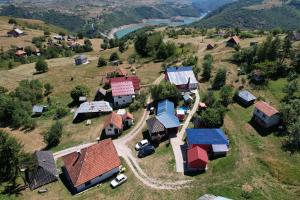 an aerial view of a small house on a hill at Vila Medo in Nova Varoš