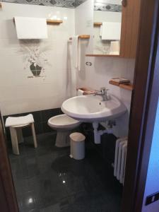 a bathroom with a sink and a toilet at Residence Pavou in Cogne