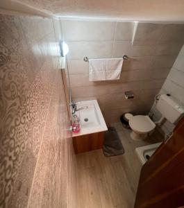 uma pequena casa de banho com lavatório e WC em Qandeel - Dar Botto em Belém