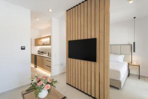 Posteľ alebo postele v izbe v ubytovaní T7 LUXURY VILLAS PAROS