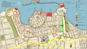 een kaart van de stad Dublin met gebouwen bij Notus Chania Crete in Chania