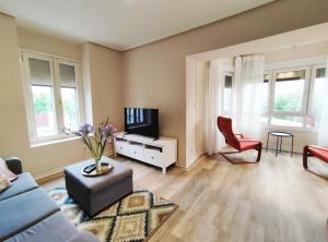Televízia a/alebo spoločenská miestnosť v ubytovaní Apartamento Itsasoa Barrika
