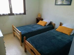 Habitación con 2 camas en una habitación en Gîte des Tamarins à Saint-Pierre la Mer en Fleury