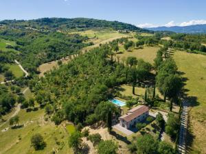 an aerial view of a house in a field at Holiday Home La Badia by Interhome in Dicomano