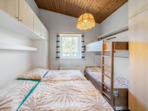 1 Schlafzimmer mit 2 Etagenbetten und einem Fenster in der Unterkunft Apartment Haus Point by Interhome in Maishofen