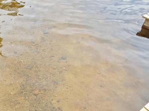 ein Wasserkörper mit Steinen im Wasser in der Unterkunft Holiday Home Lomamaja rukaranta 6 b by Interhome in Ruka