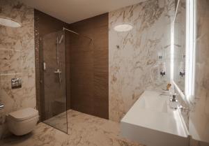 Koupelna v ubytování Mineral SPA Draugystė