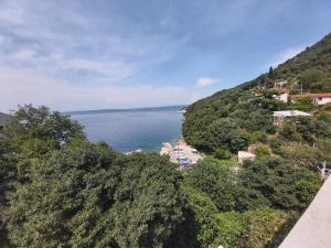 a view of the ocean from a hill at Apartments by the sea Merag, Cres - 11791 in Cres