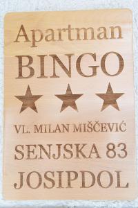 Certifikát, ocenenie alebo iný dokument vystavený v ubytovaní Apartman Bingo