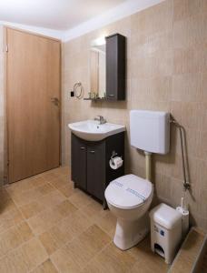 łazienka z toaletą i umywalką w obiekcie Alcyone Two Bedroom Country House with private pool w mieście Kavrokhórion