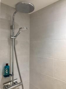 a shower with a shower head in a bathroom at La Maison du Cocher - Chambre indépendante climatisée en Hypercentre - Lit Queen Size in Angers