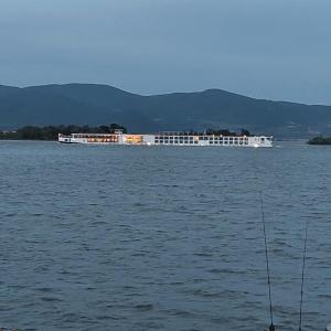 a large building in the middle of a large body of water at Vila Memphis in Golubac
