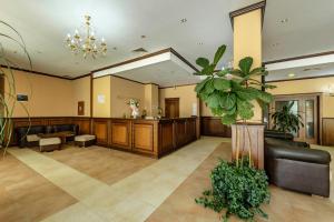 a lobby with a waiting area and a waiting room at Хотел Магнолия, Hotel Magnoliya in Panichishte