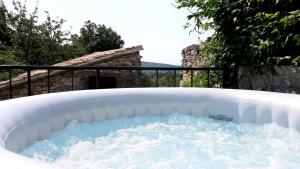 - un bain à remous dans une arrière-cour avec de l'eau dans l'établissement Holiday Home Mia&Emi, à Sovinjak