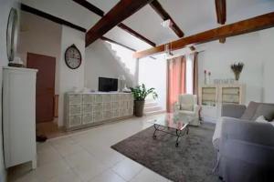 Televízia a/alebo spoločenská miestnosť v ubytovaní Maison avec Jacuzzi et terrasse sur les toits
