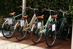 a group of three bikes parked next to each other at Hotel San Germano in Piedimonte San Germano
