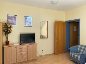 TV a/nebo společenská místnost v ubytování Tisza Alfa Hotel