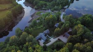 an aerial view of a house next to a river at Riverhouse in South Berwick