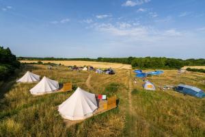 a group of tents sitting in a field at Walltree House Glamping in Brackley