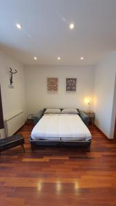 Llit o llits en una habitació de EL MUSSOL DE LA VILA Camprodon, balconets amb vistes a la plaça