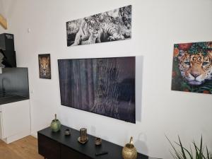 Μια τηλεόραση ή/και κέντρο ψυχαγωγίας στο Ferienwohnung Eifeloase