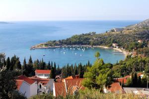 a view of a bay with boats in the water at Apartments and rooms with parking space Srebreno, Dubrovnik - 8959 in Mlini