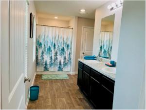 a bathroom with a sink and a mirror at Leny's Place in Pensacola