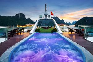 a pool on the deck of a cruise ship at Dora Cruise in Ha Long