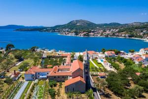 an aerial view of a town and a lake at Apartments and rooms by the sea Slano, Dubrovnik - 2178 in Slano