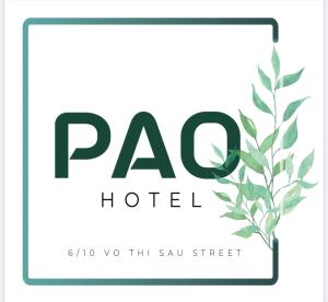 a logo for a hotel with a green plant at Pao Hotel in Hue